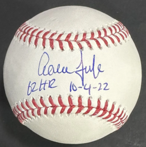 Aaron Judge Signed Official MLB Baseball Yankees 62 HR 10-4-22 Autograph Fanatics COA